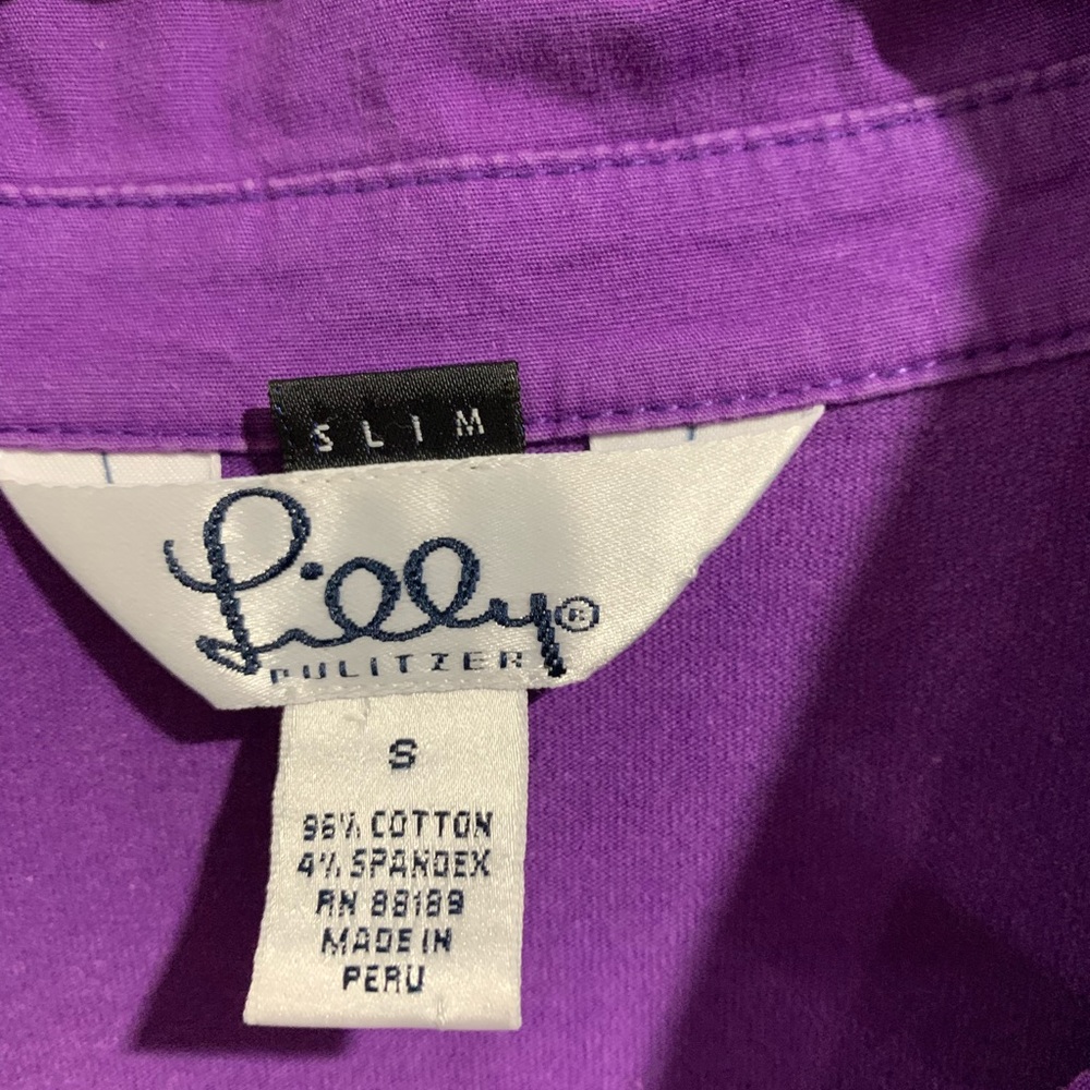 Lilly Pulitzer Purple Popover Top Size Small - Picture 3 of 3